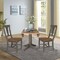 International Concepts Round Round 42 in. Dual Drop Leaf Dining Table with 2 Panel Back Chairs in Hickory/Washed Coal K45-42DPT-27B-C110-2 - alternate 2